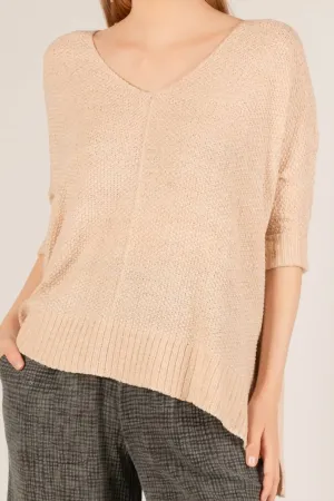 3/4 Sleeve Sweater In Eggshell