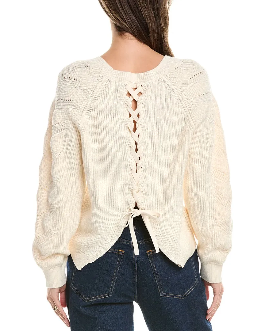 525 America Lace-Up Back Sweater