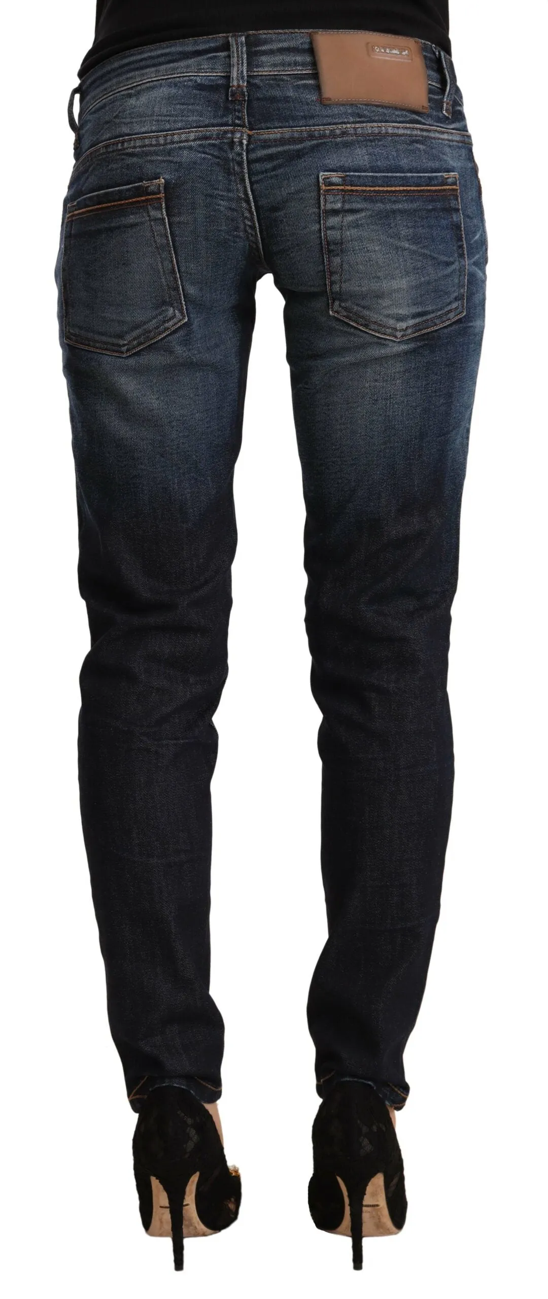 Acht  Washed Cotton Low Waist Skinny  Women's Jeans