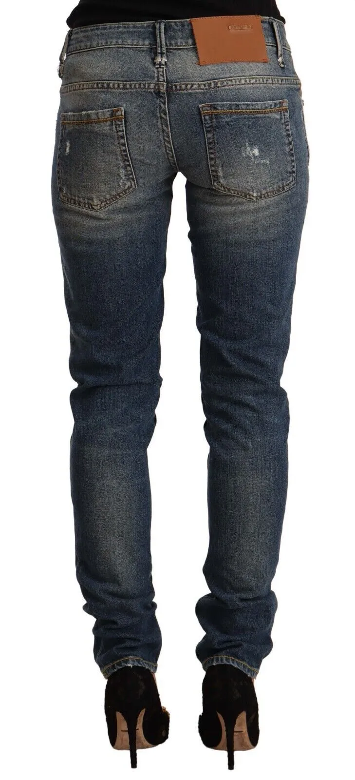Acht  Washed Cotton Mid Waist Skinny  Women's Jeans
