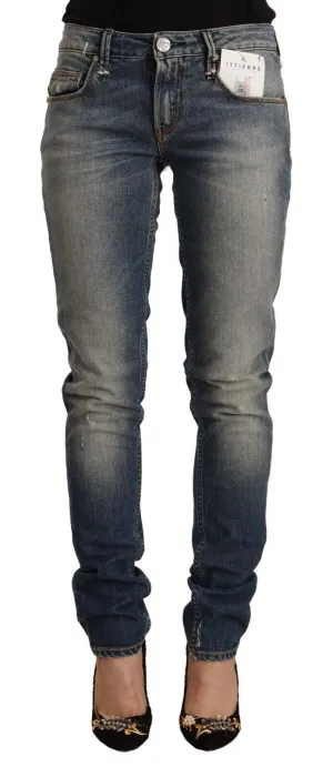 Acht  Washed Cotton Mid Waist Skinny  Women's Jeans
