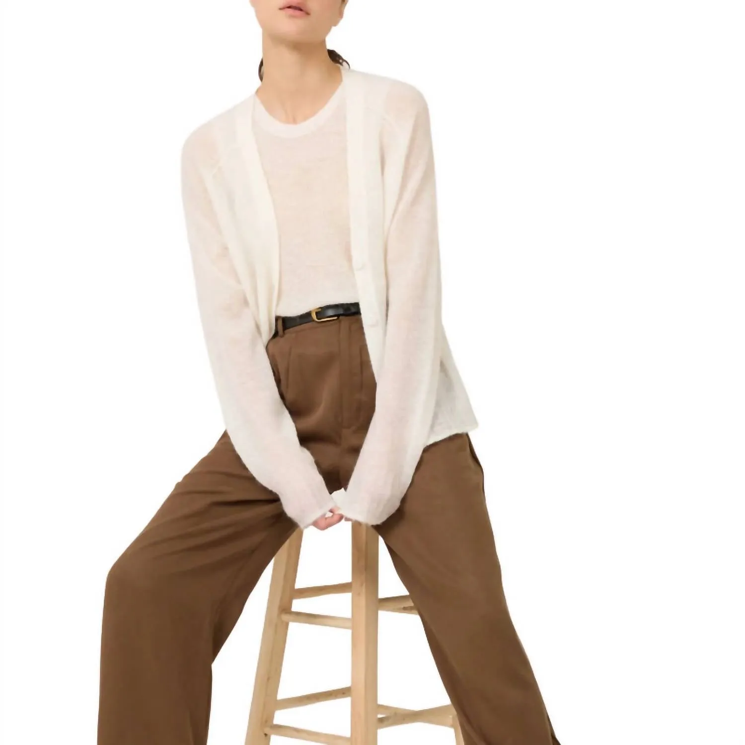 Addison Cardigan In Ivory
