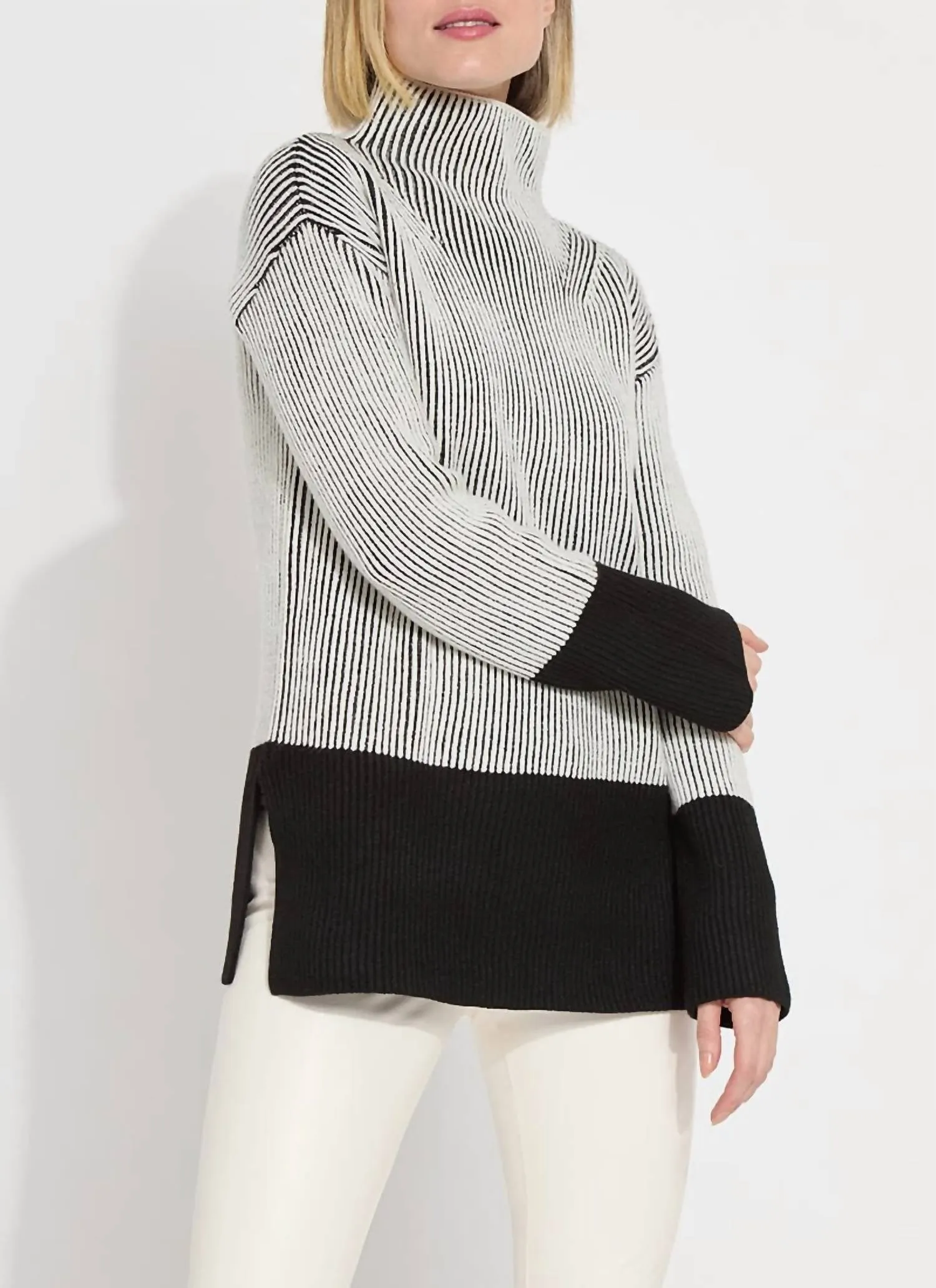 Alia Cozy Rib Sweater In Black