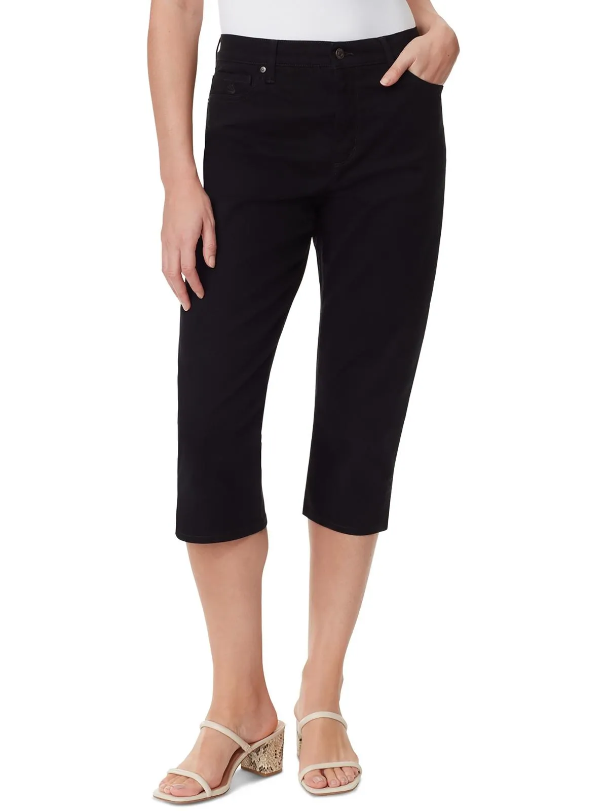 Amanda Womens High Rise Straight Leg Capri Jeans