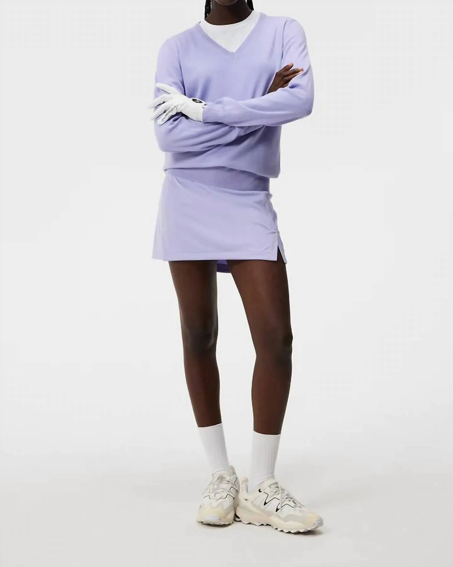 Amaya Knitted Sweater In Sweet Lavender