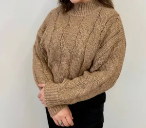 Anaiis Cropped Sweater In Taupe