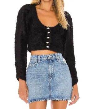 Anastasia Cropped Cardigan In Black