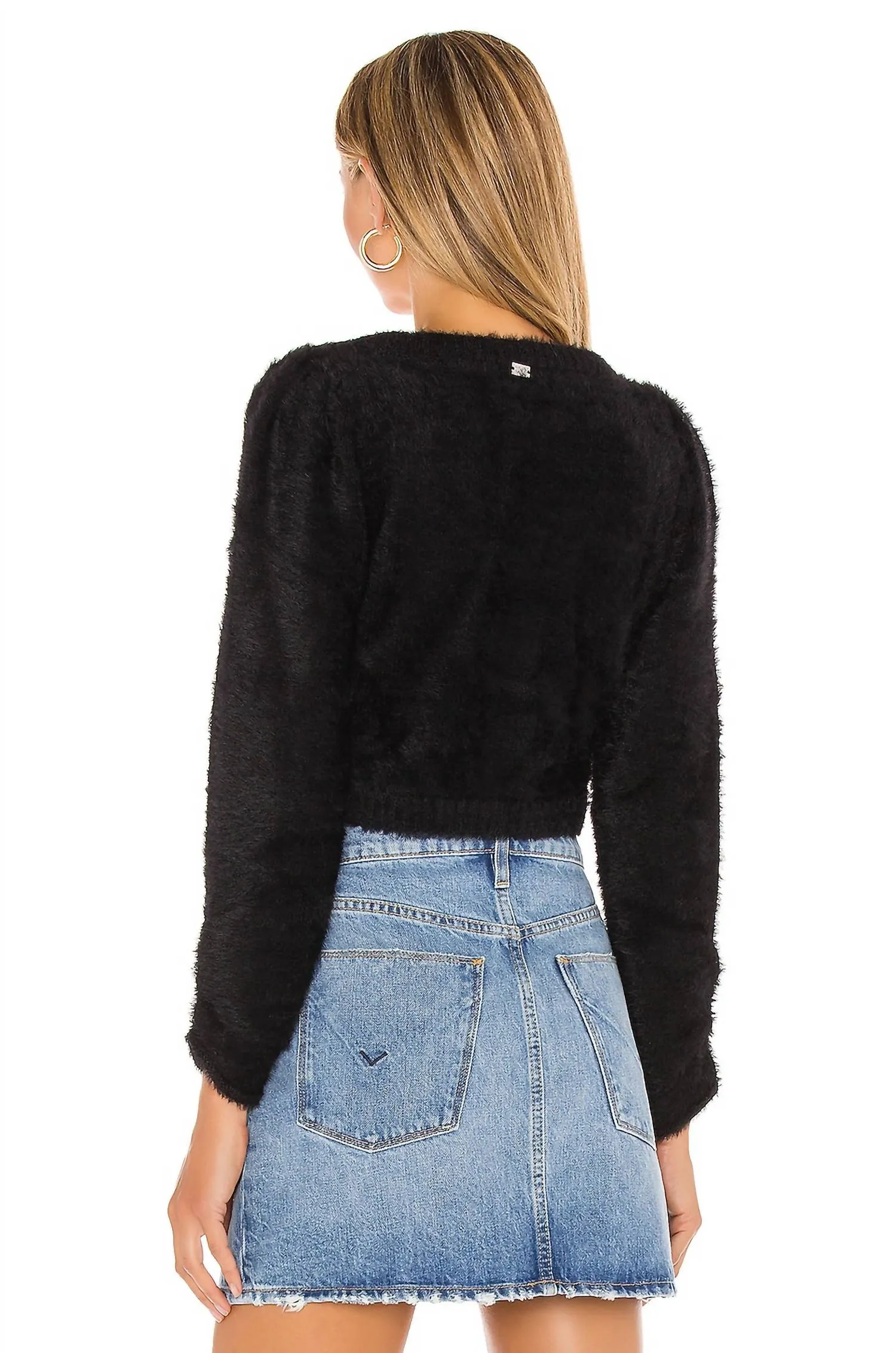 Anastasia Cropped Cardigan In Black