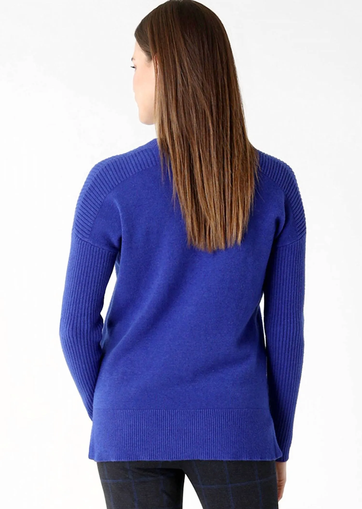 Andrea 2 Pocket Sweater In Cobalt Blue