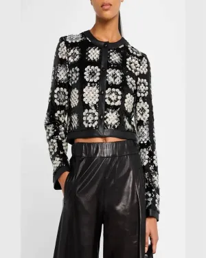 Anna Sequin Jacket In Black