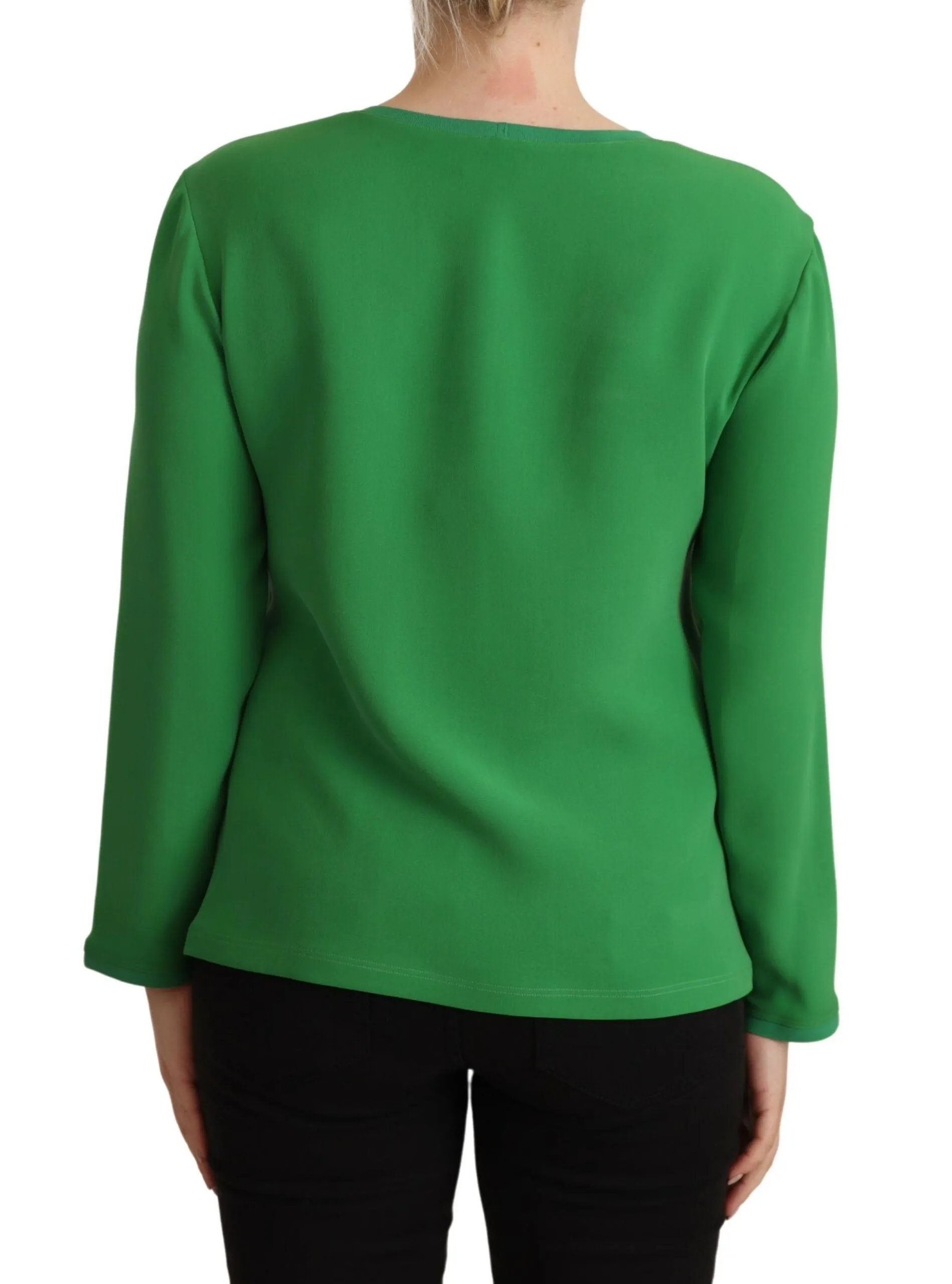 Armani Elegant Silk Long Sleeve Sweater in Lush Women's