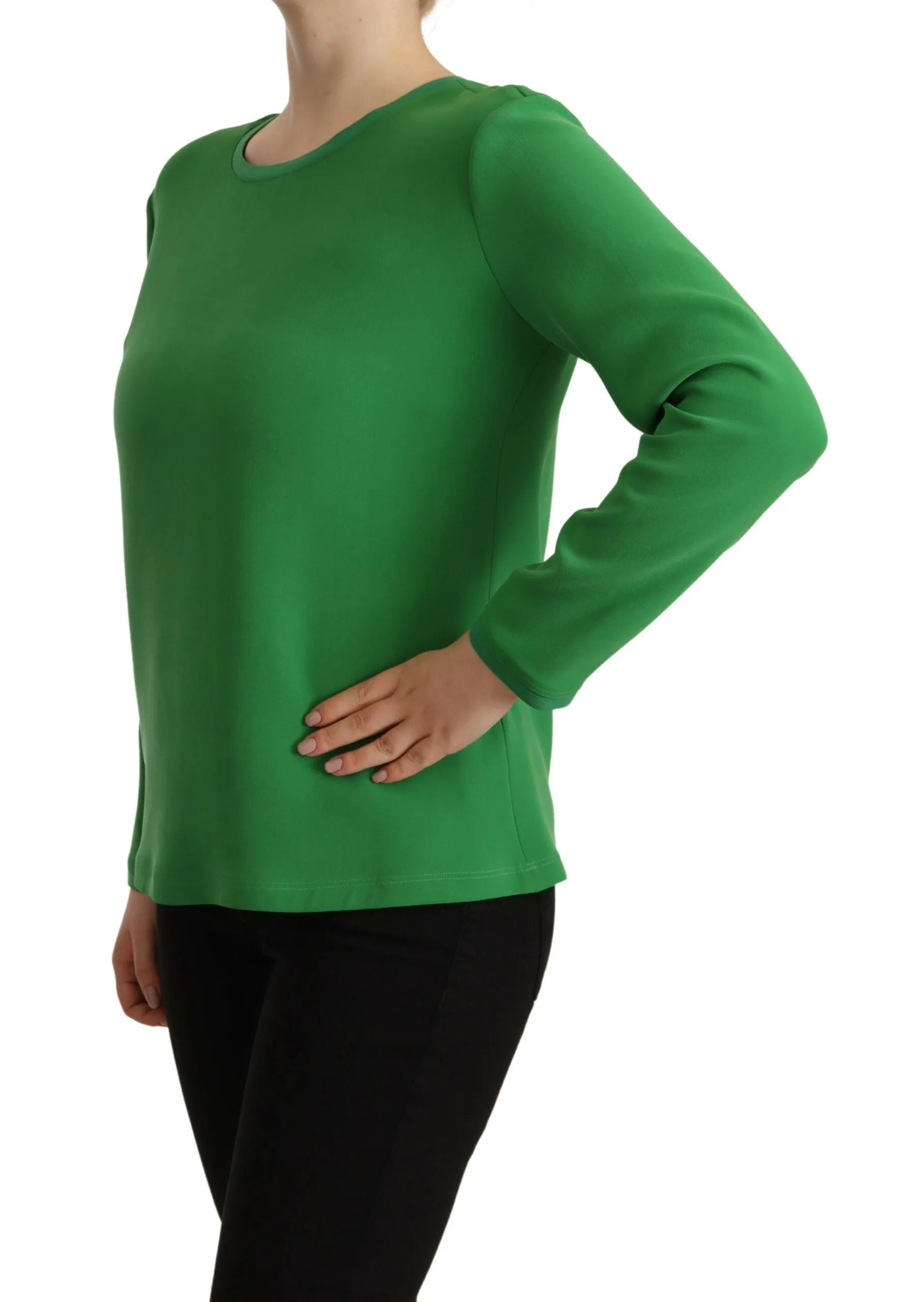 Armani Elegant Silk Long Sleeve Sweater in Lush Women's