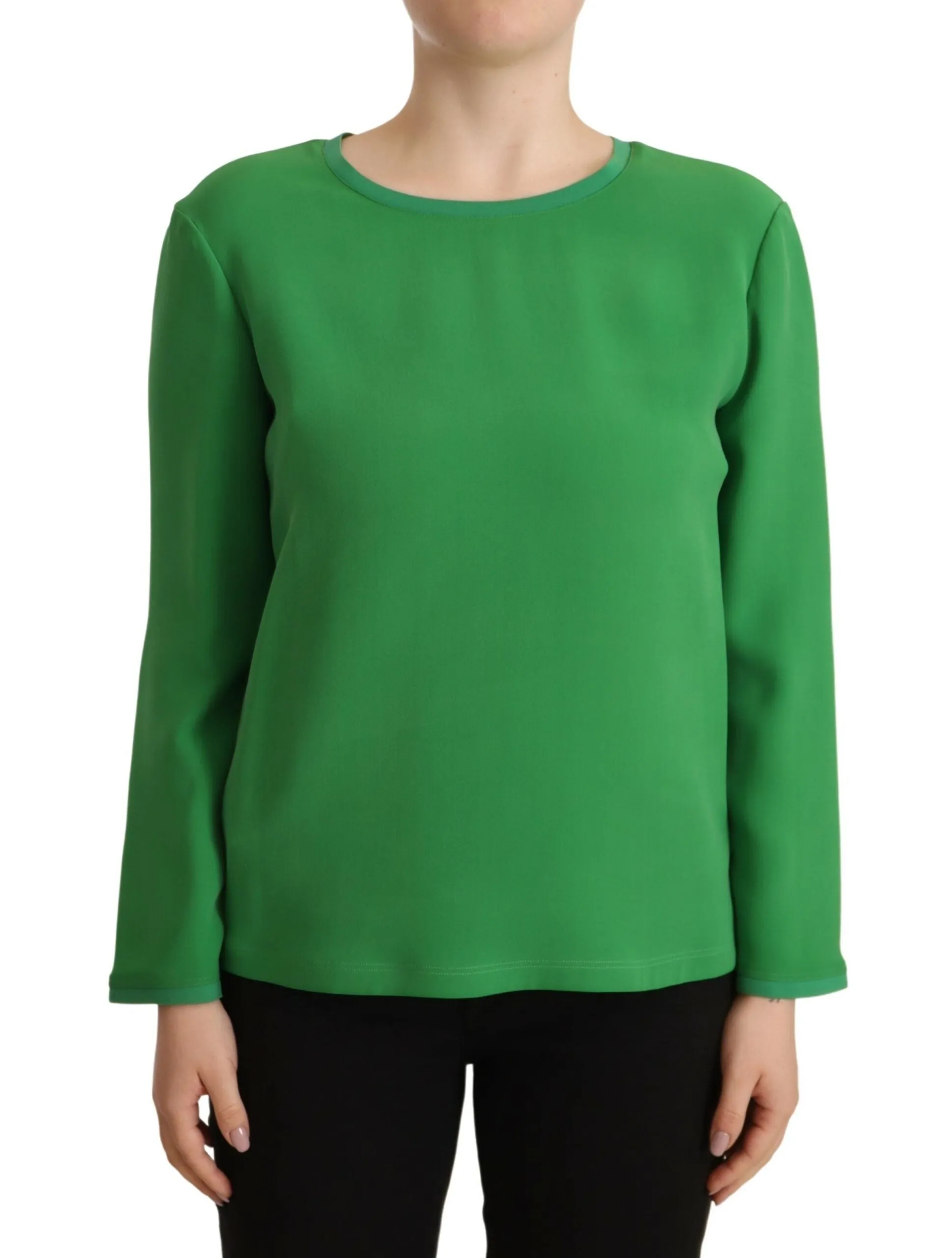 Armani Elegant Silk Long Sleeve Sweater in Lush Women's