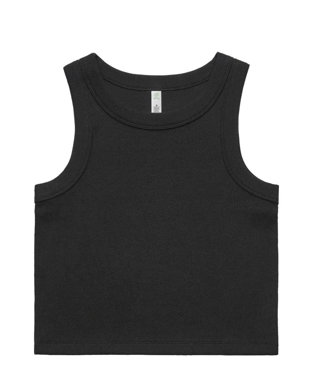 AS Colour Clothing Organic Rib Crop Vest in Black