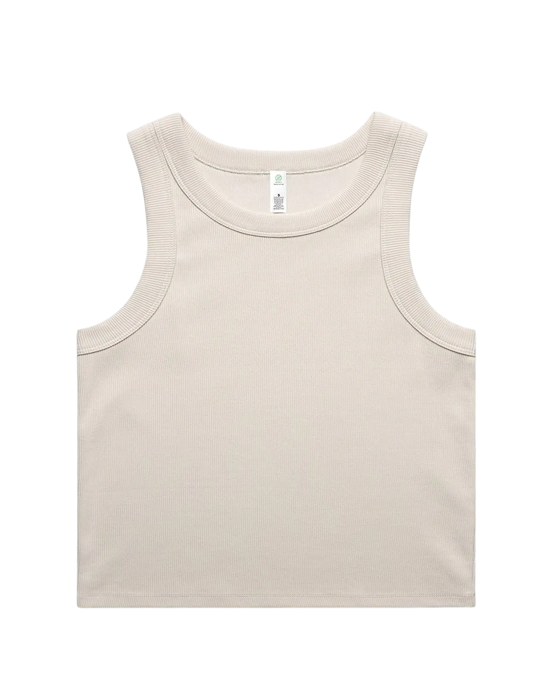 AS Colour Clothing Organic Rib Crop Vest in Bone