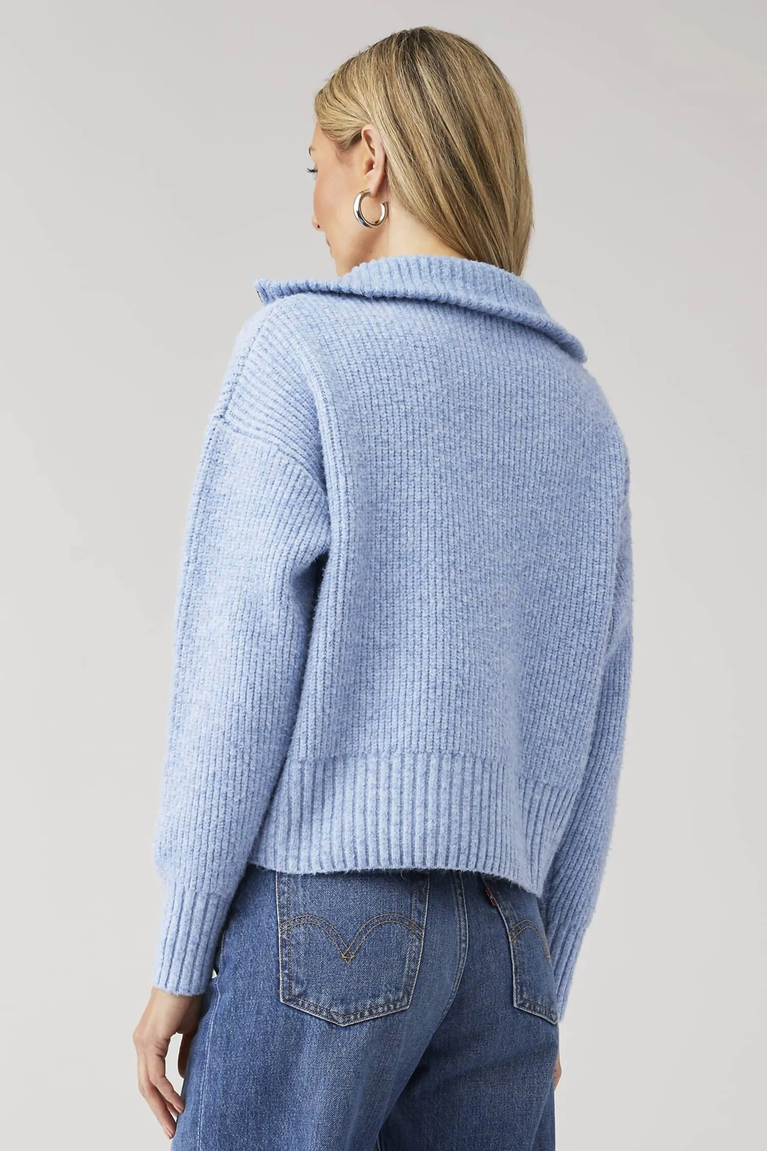 Atlas Collar Sweater In Winter Blue