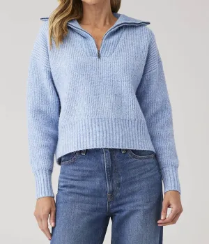 Atlas Collar Sweater In Winter Blue