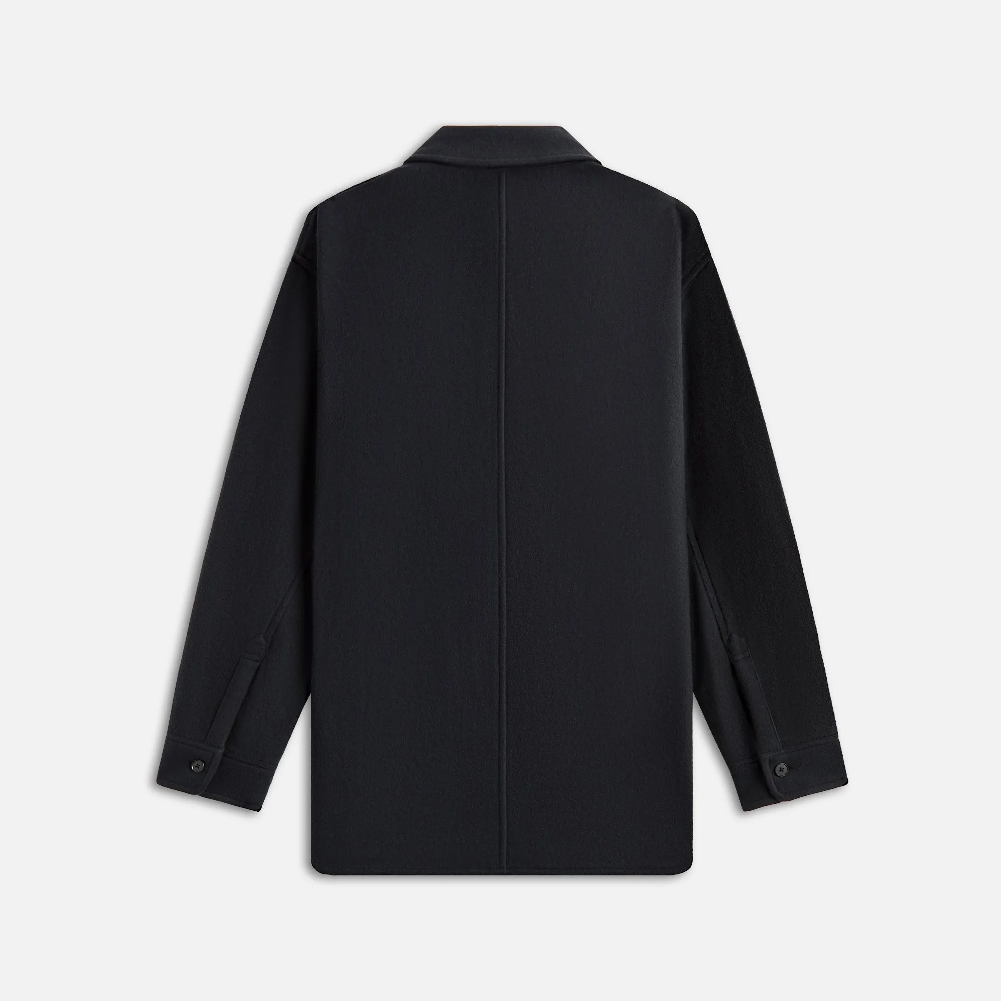 Auralee Brushed Super Fine Wool Flannel Shirt - Ink Black Auralee Clothing