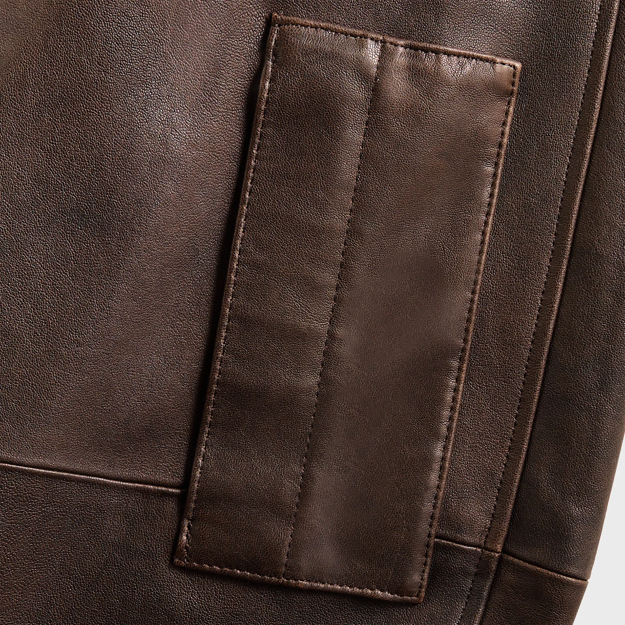 Auralee Lamb Leather Flight Blouson - Brown Auralee Clothing