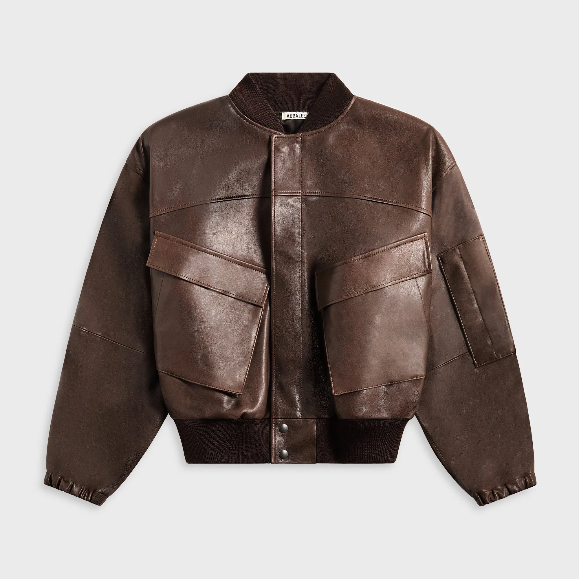 Auralee Lamb Leather Flight Blouson - Brown Auralee Clothing