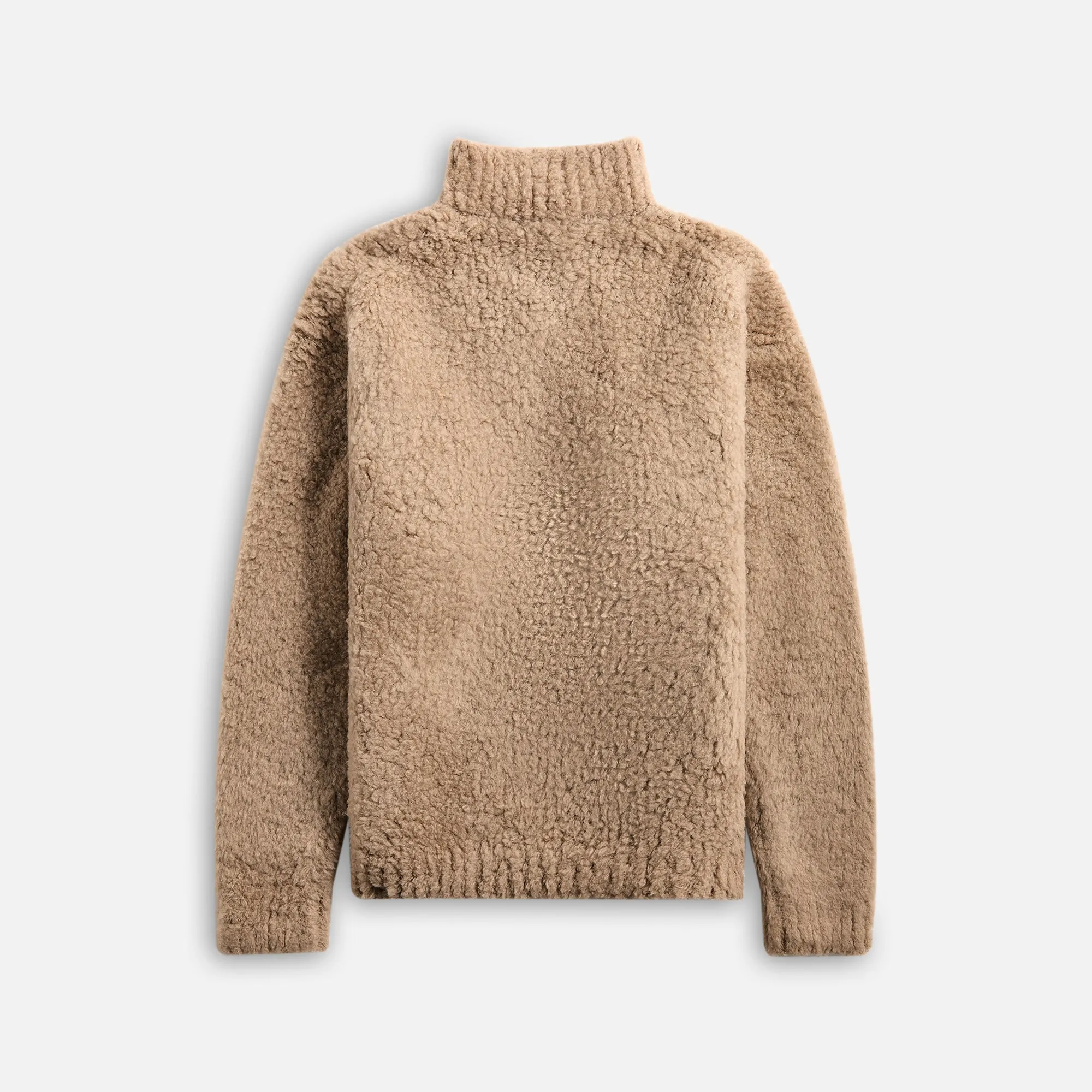 Auralee Merino Wool Boa Knit Half Zip P/O - Beige Auralee Clothing