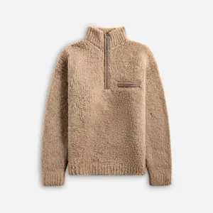 Auralee Merino Wool Boa Knit Half Zip P/O - Beige Auralee Clothing
