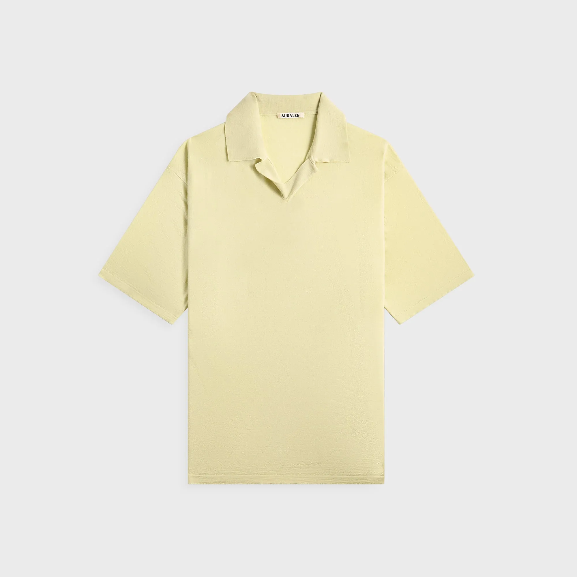 Auralee Product Dyed Wool Knit Polo - Light Pistahio Auralee Clothing