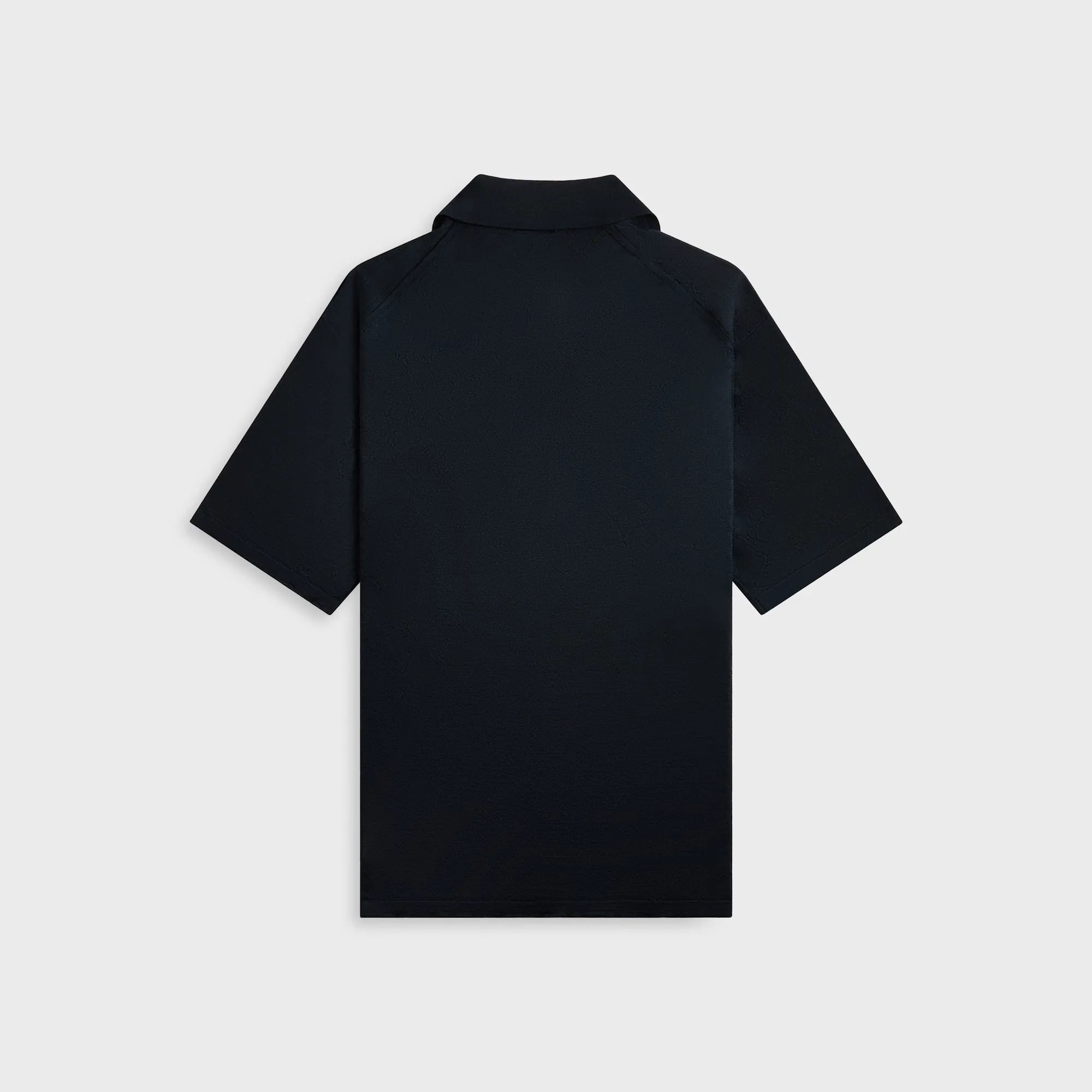 Auralee Product Dyed Wool Knit Polo - Navy Auralee Clothing