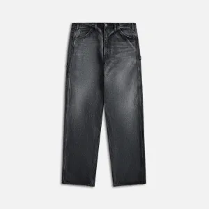 Auralee Selvedge Faded Heavy Denim Painter Pants - Faded Black Auralee Clothing