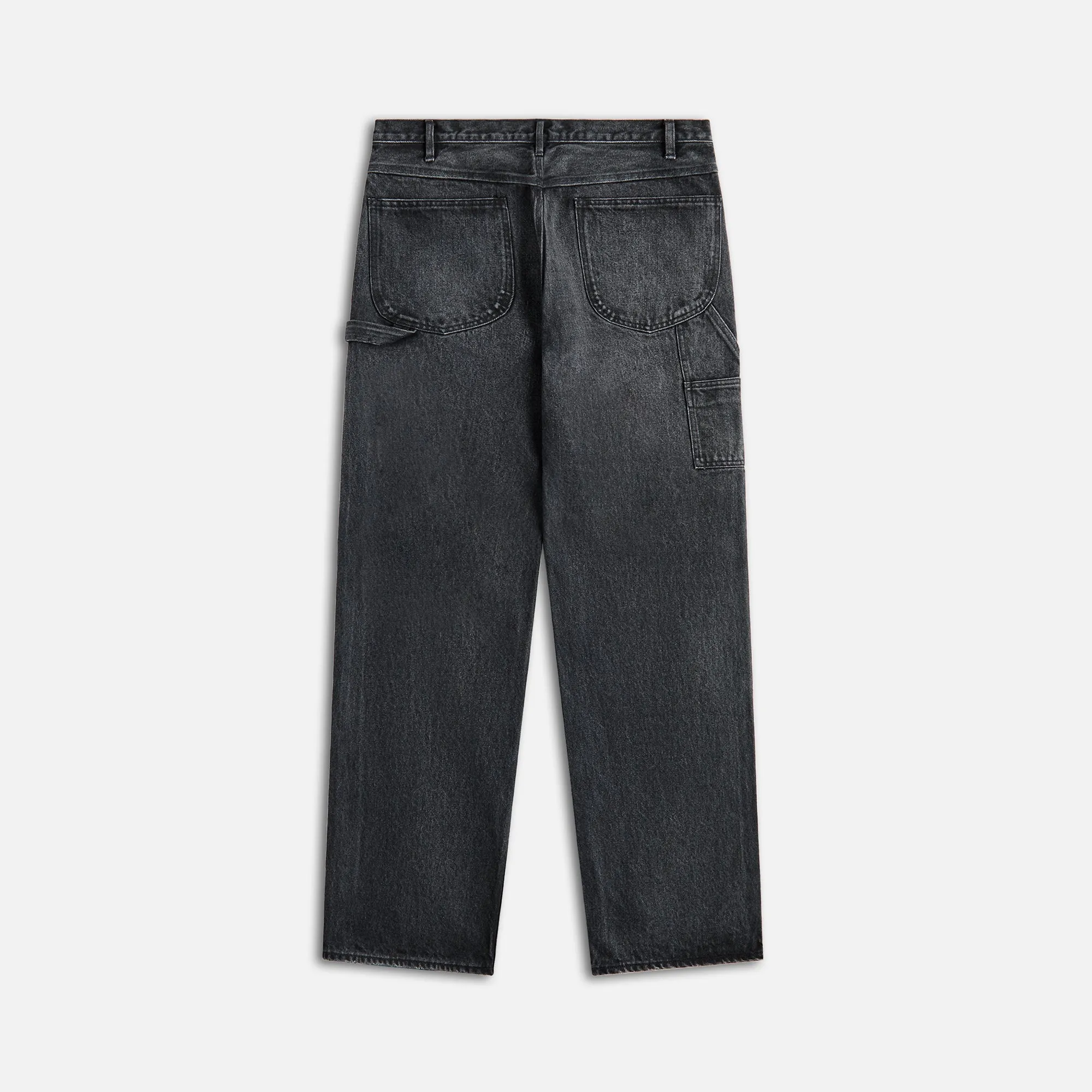 Auralee Selvedge Faded Heavy Denim Painter Pants - Faded Black Auralee Clothing
