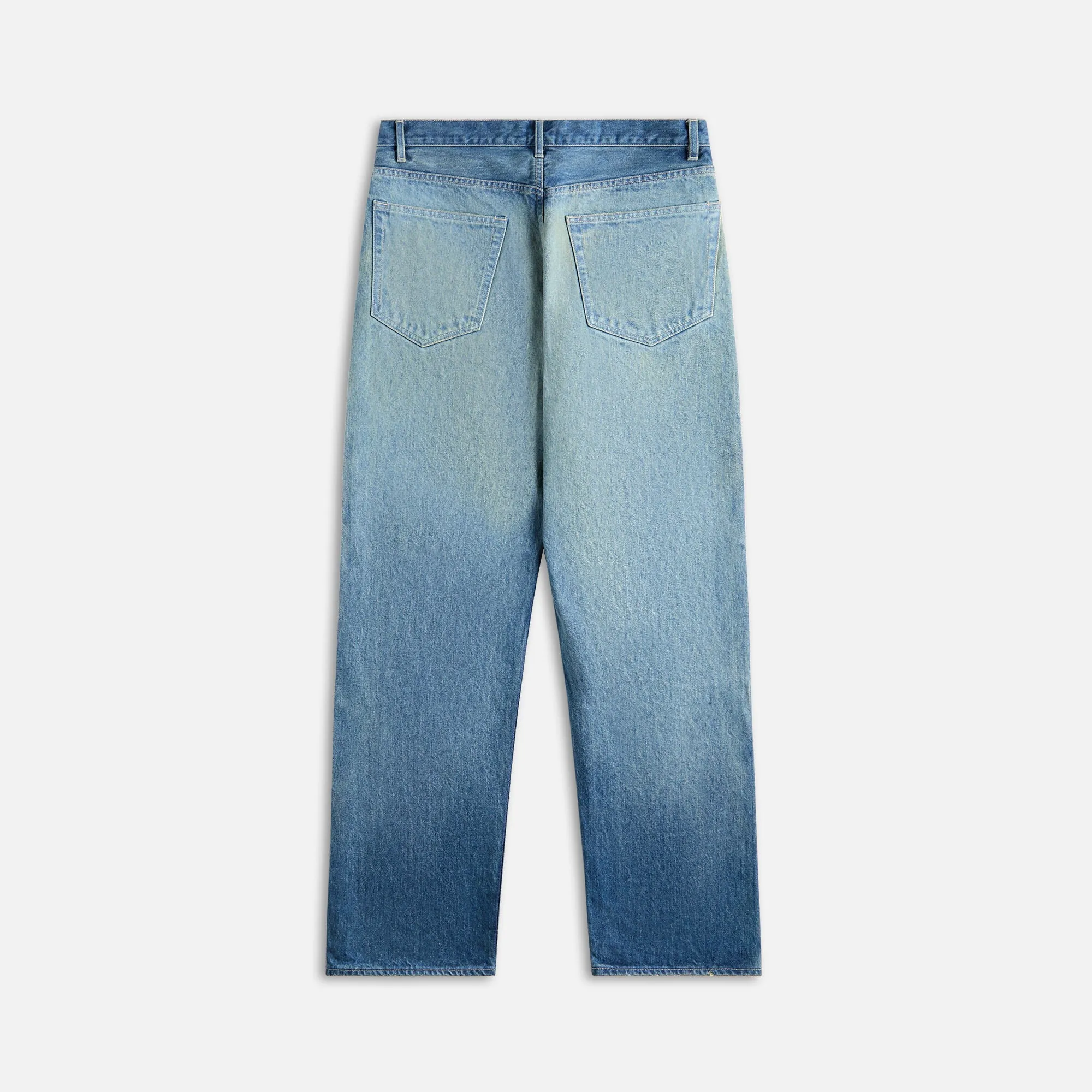 Auralee Selvedge Faded Heavy Denim Wide Pants - Faded Indigo Auralee Clothing
