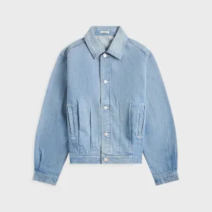 Auralee Selvedge Faded Light Denim Blouson - Light Indigo Auralee Clothing