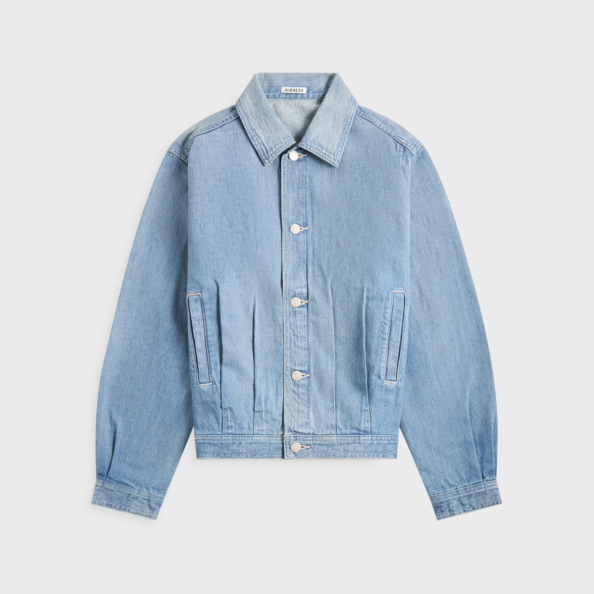 Auralee Selvedge Faded Light Denim Blouson - Light Indigo Auralee Clothing