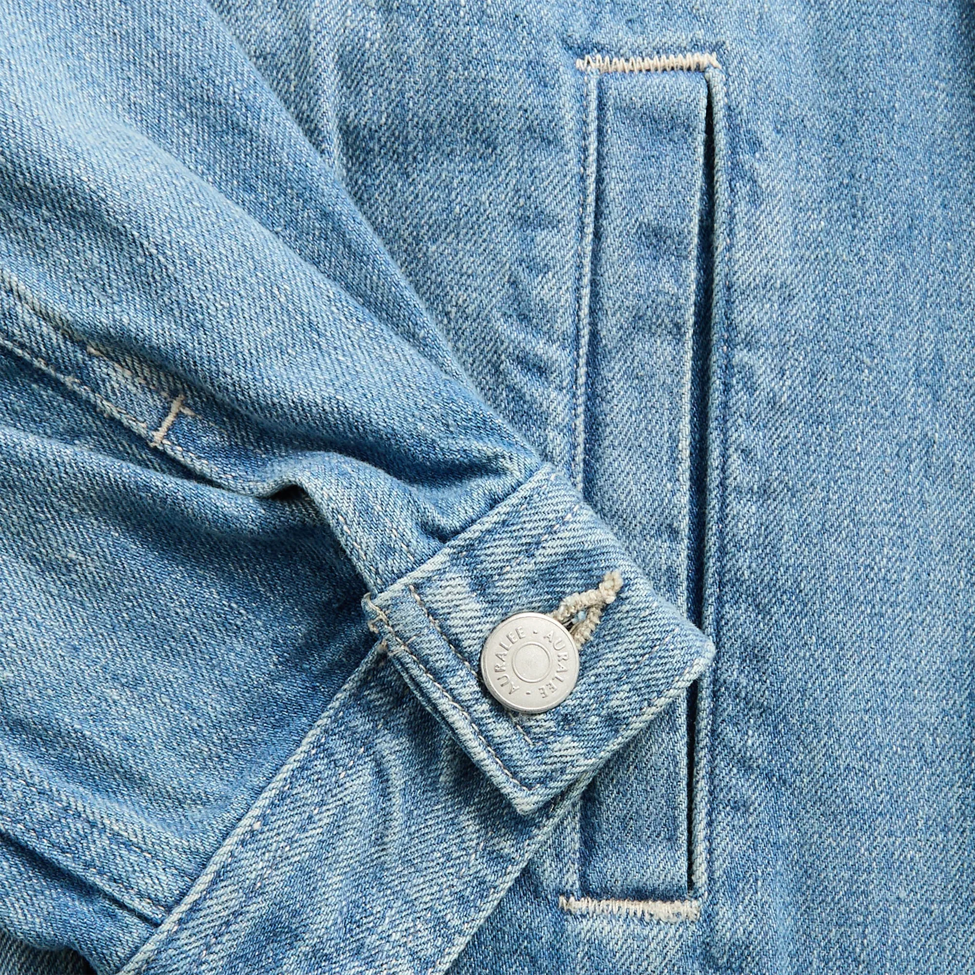 Auralee Selvedge Faded Light Denim Blouson - Light Indigo Auralee Clothing