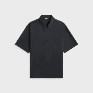 Auralee Super Fine Tropical Wool Open Collar Half Sleeved - Navy Auralee Clothing