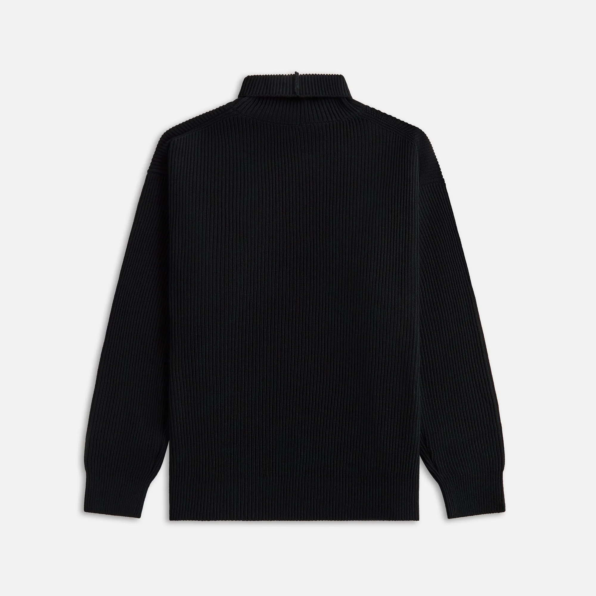 Auralee Super Fine Wool Rib Knit Turtleneck - Black Auralee Clothing