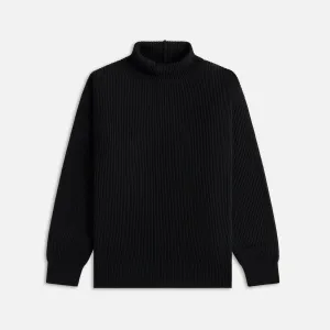 Auralee Super Fine Wool Rib Knit Turtleneck - Black Auralee Clothing
