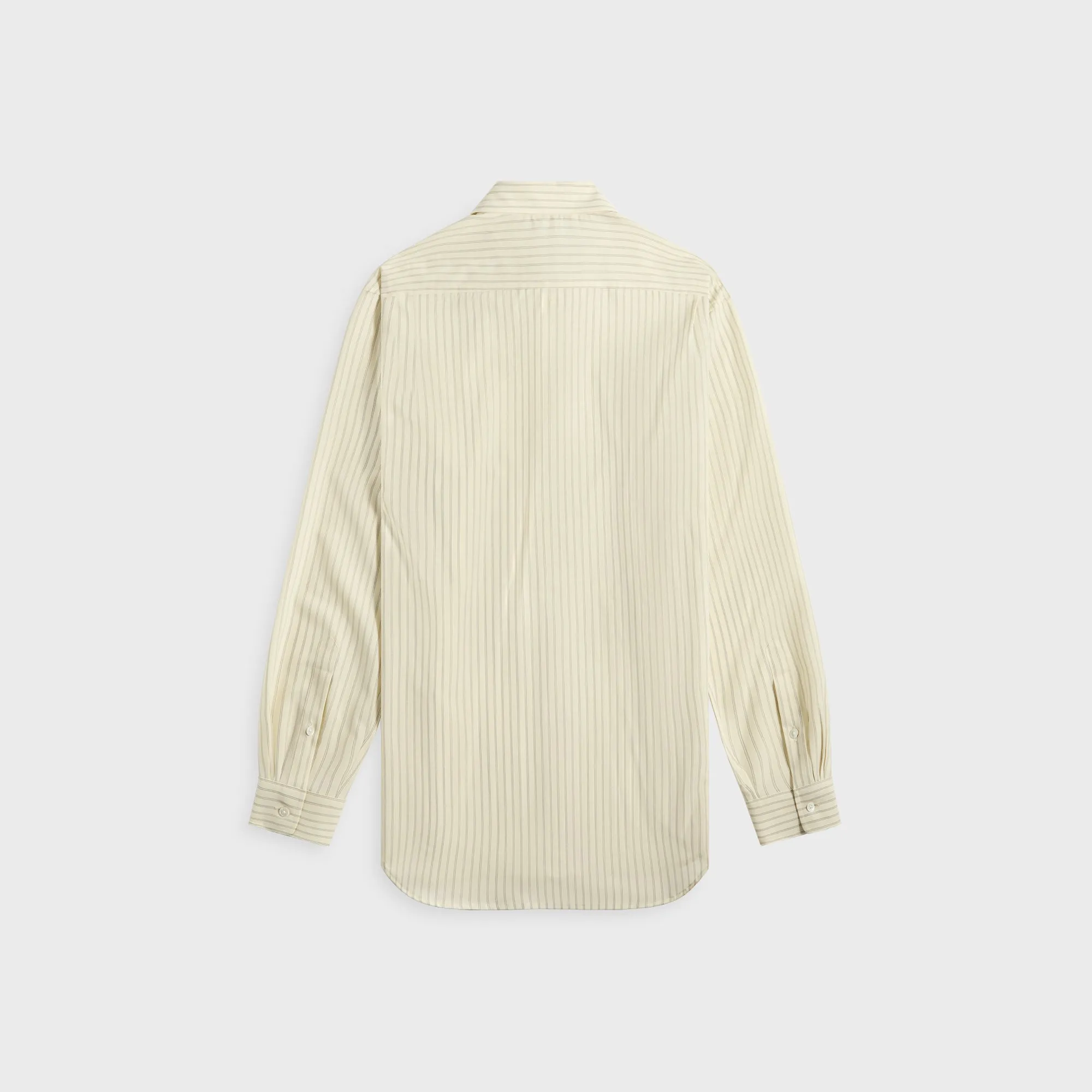 Auralee Super Fine Wool Stripe Shirt - Ivory Stripe Auralee Clothing