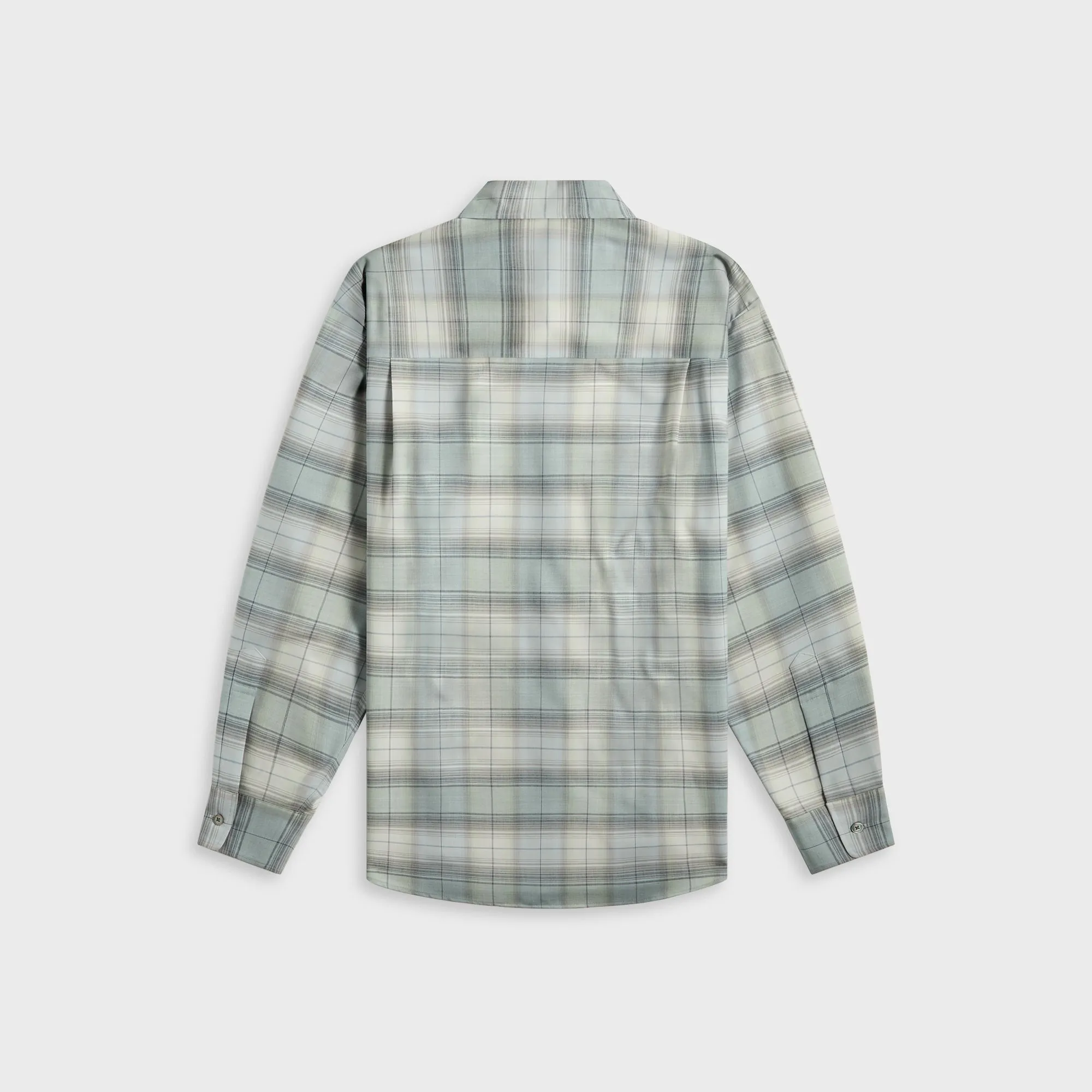 Auralee Super Light Wool Check Shirt - Blue Green Check Auralee Clothing