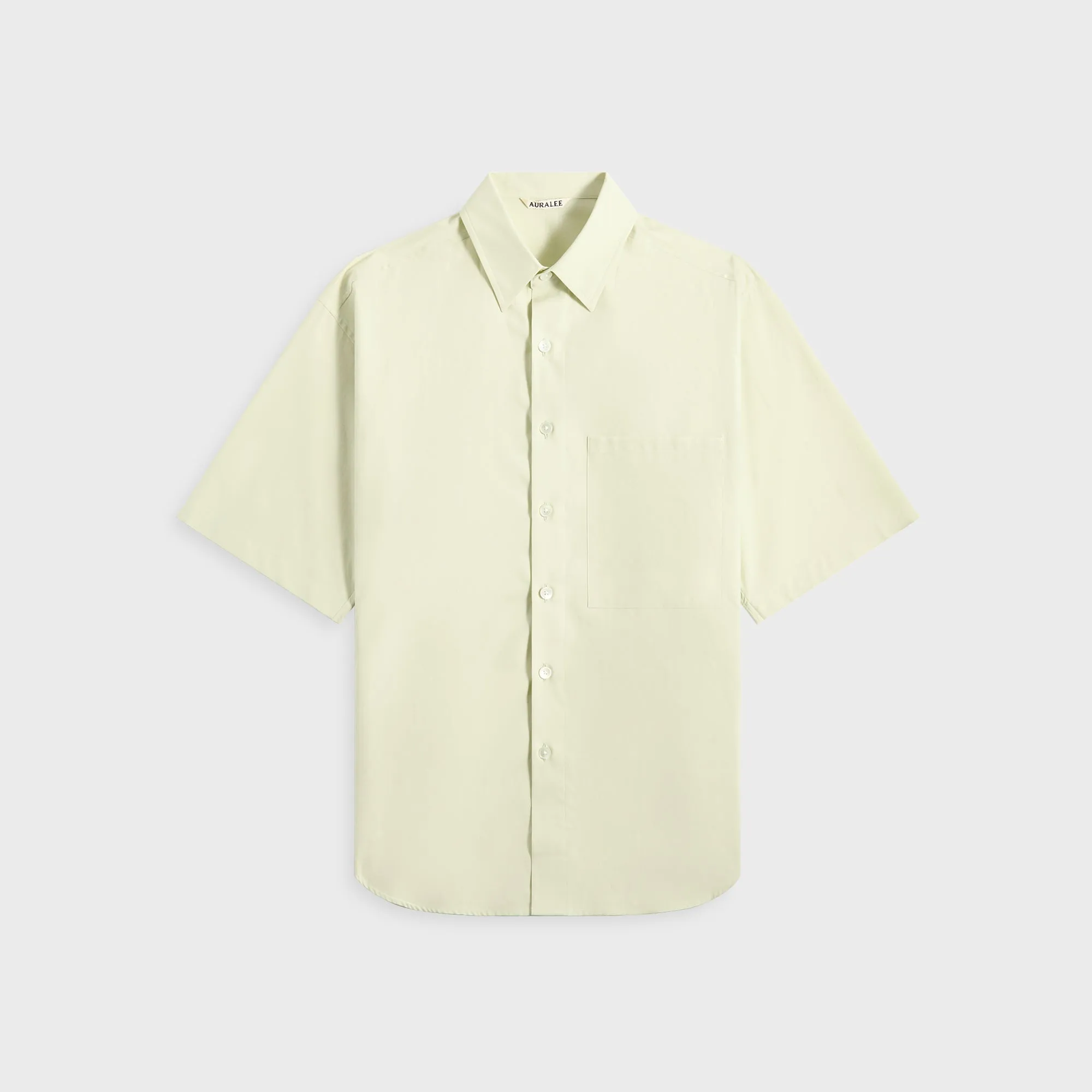 Auralee Washed Finx Twill Big Half Sleeved Shirt - Light Green Auralee Clothing