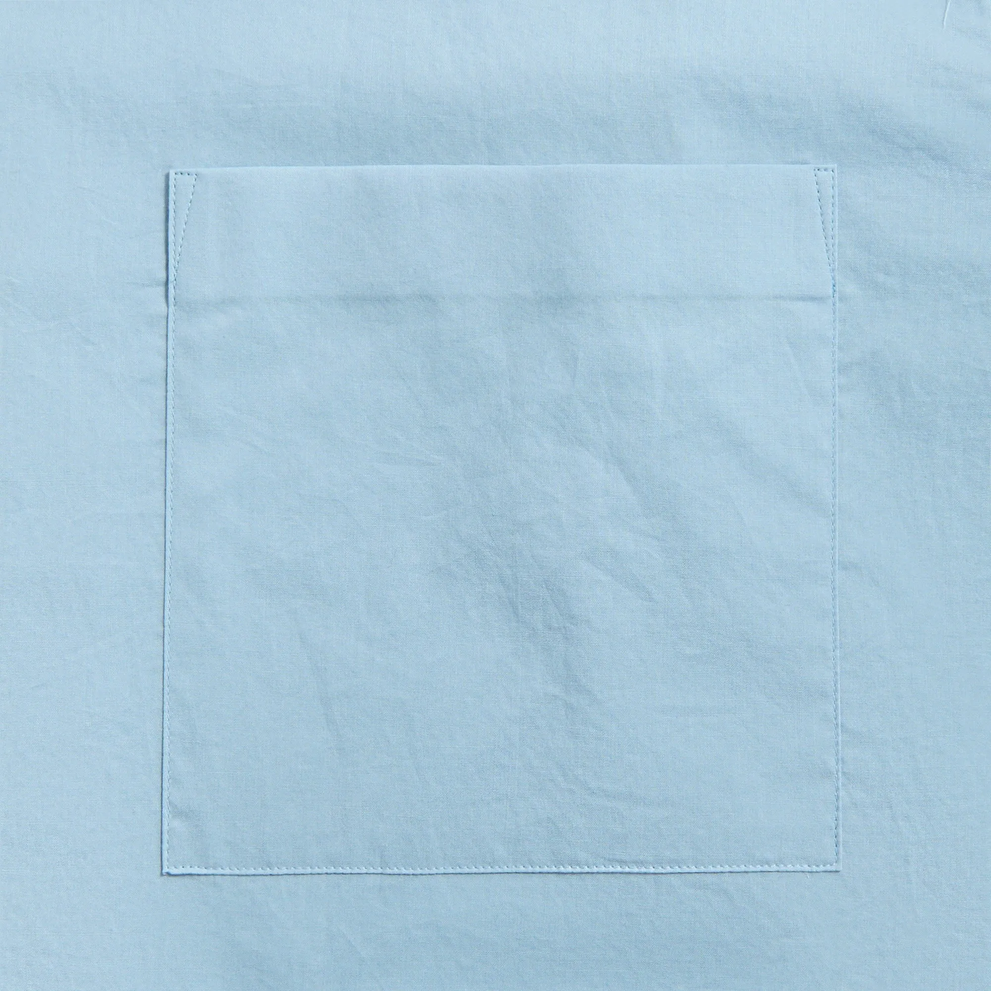 Auralee Washed Finx Typewriter Open Collar Shirt - Light Blue Auralee Clothing
