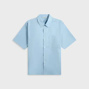 Auralee Washed Finx Typewriter Open Collar Shirt - Light Blue Auralee Clothing