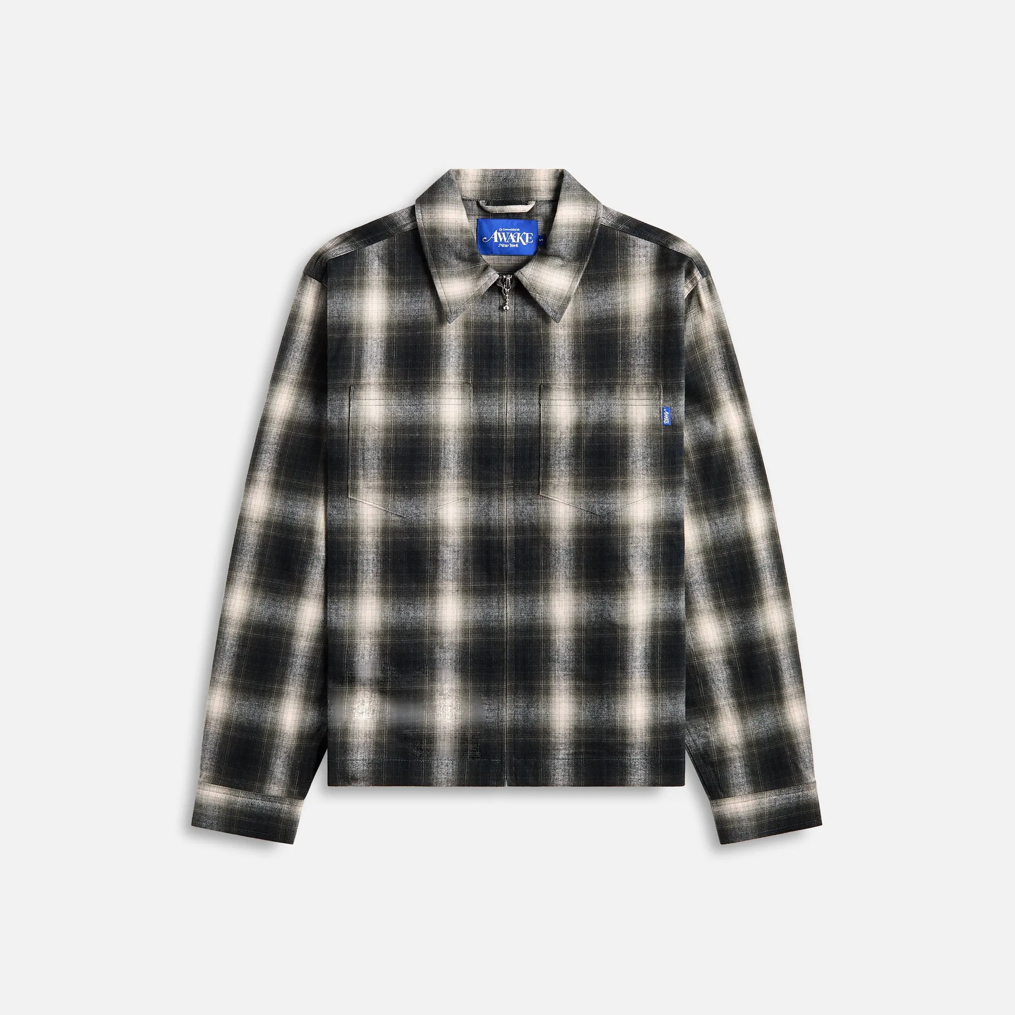 Awake NY Brushed Flannel Shirt Jacket - Green Multi Awake NY Clothing