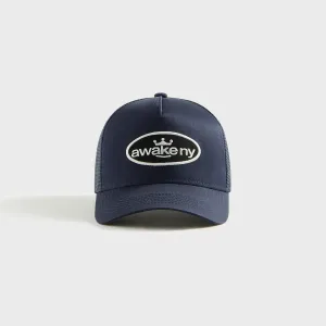 Awake NY King Logo Trucker Cap - Navy Awake NY Clothing