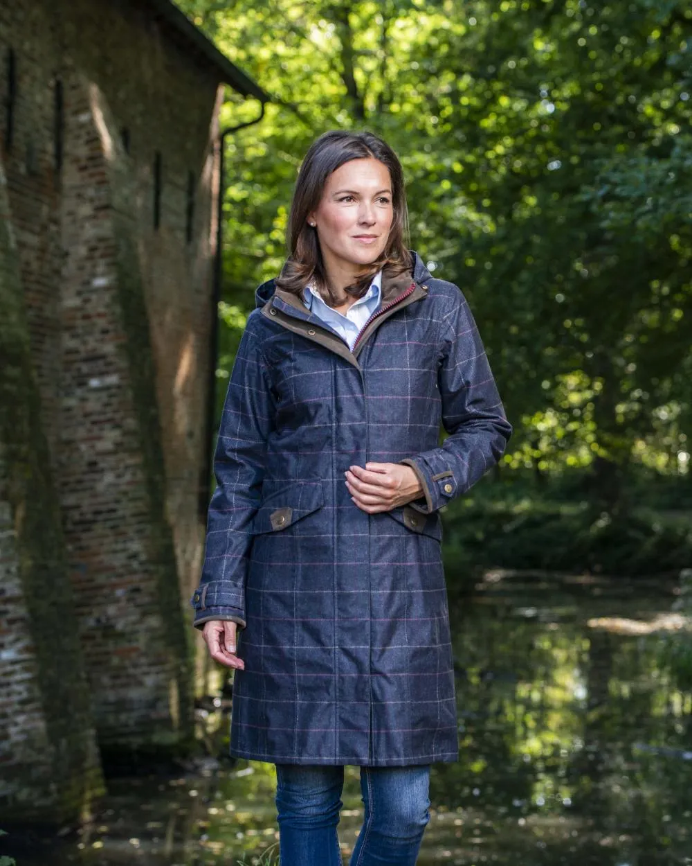 Baleno Twyford Womens Printed Tweed Coat Baleno Clothing