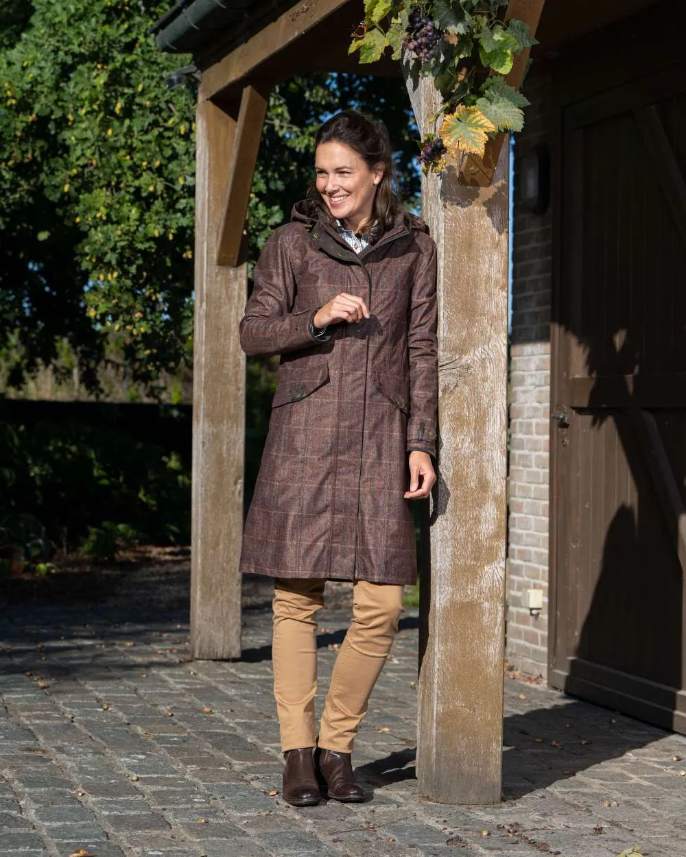 Baleno Twyford Womens Printed Tweed Coat Baleno Clothing