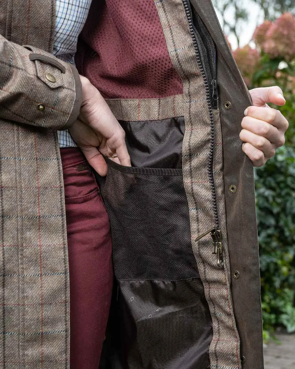 Baleno Twyford Womens Printed Tweed Coat Baleno Clothing