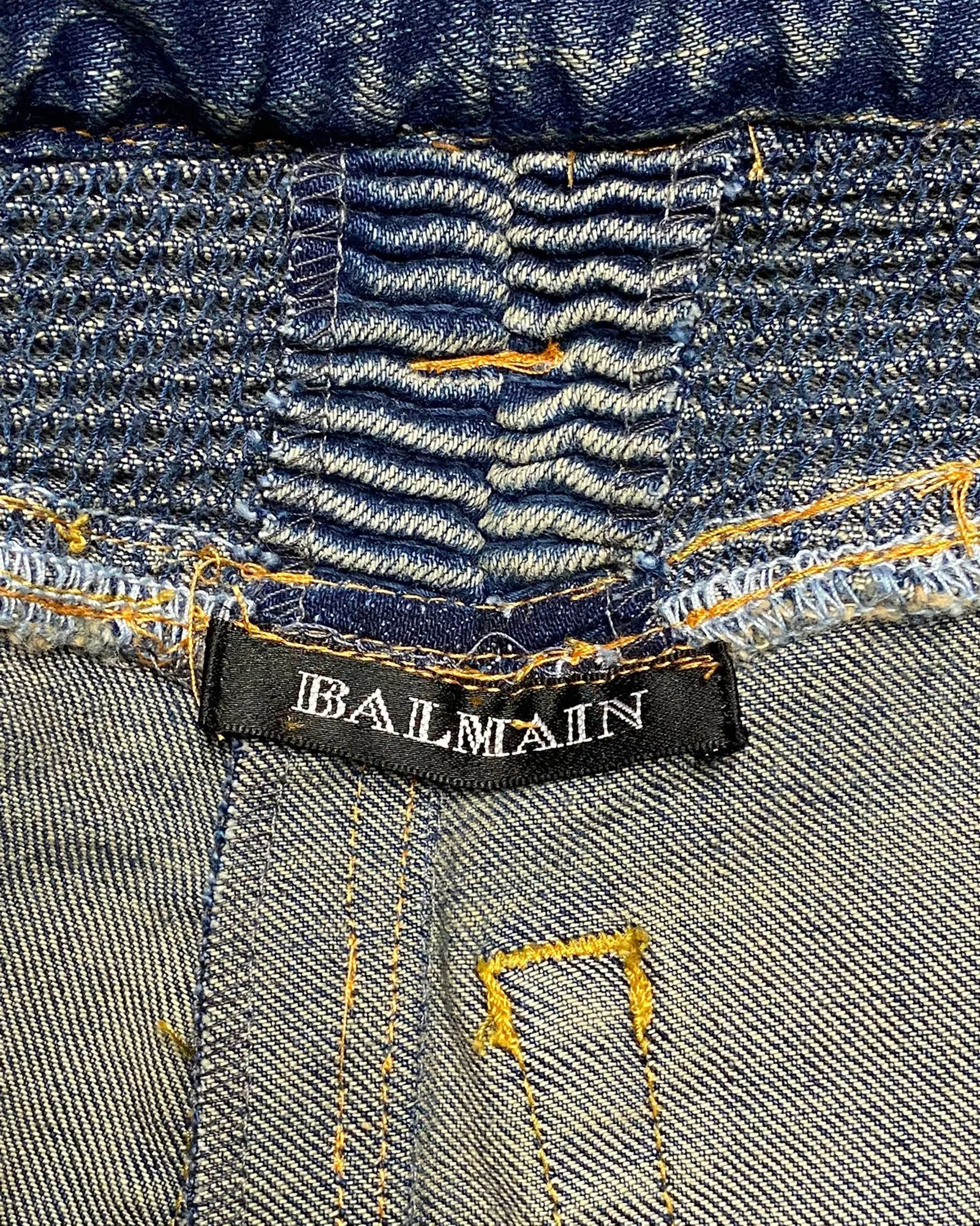 Balmain Washed Biker Jeans in Khaki Cotton