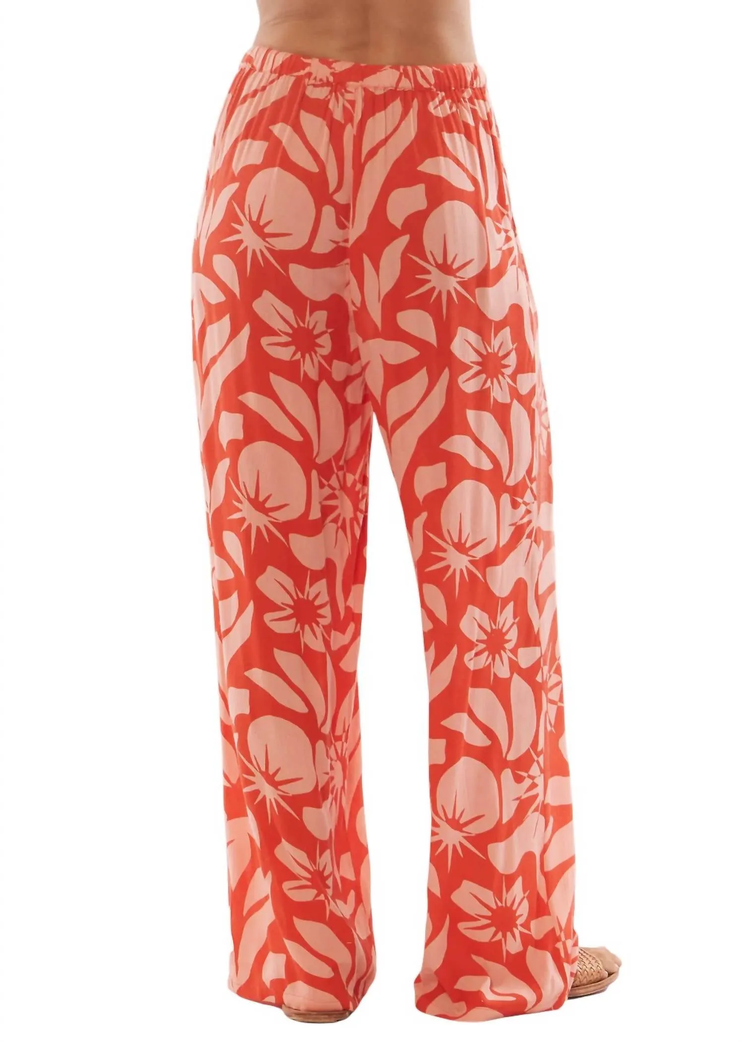Beach Bliss Woven Pant In Tangerine