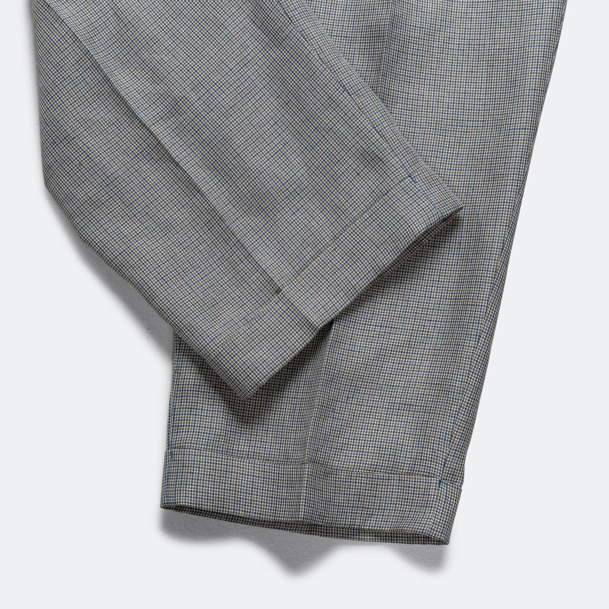 Beams Clothing 2 Pleats Trousers Linen Cupra Gun Club Check - Grey